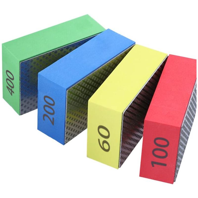 4er-pack Diamant-polierschwämme – Körnungen 60/100/200/400 – Für Das Schleifen Von Keramik, Glas, Metall Und Holz – Härtegrad 10 Mohs