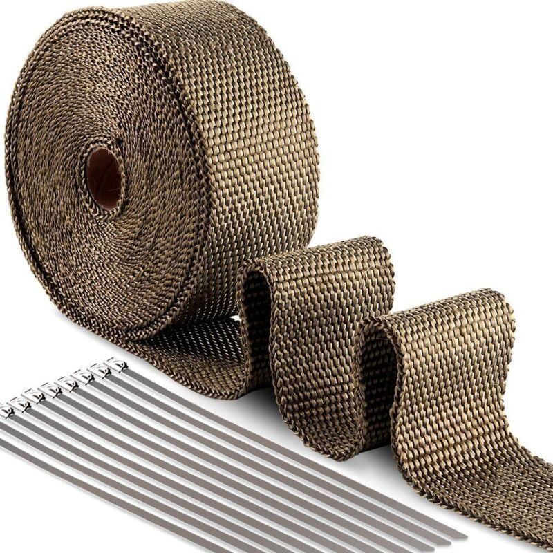 Thermisches Isolierband 15m X 50mm Aus Titan-magma – Hitzebeständig Bis Zu 1000°c – 10 Edelstahl-kabelbinder Für Auspuffrohre - 15m50mm