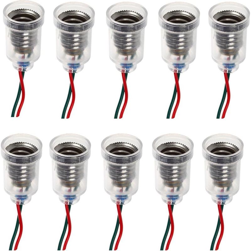10er-pack E10-fassungen Mit 20 Cm Kabel – Halter Für Led-glühbirnen Bis Zu 30 W – Für Experimente Und Heimwerken - 10 Stück
