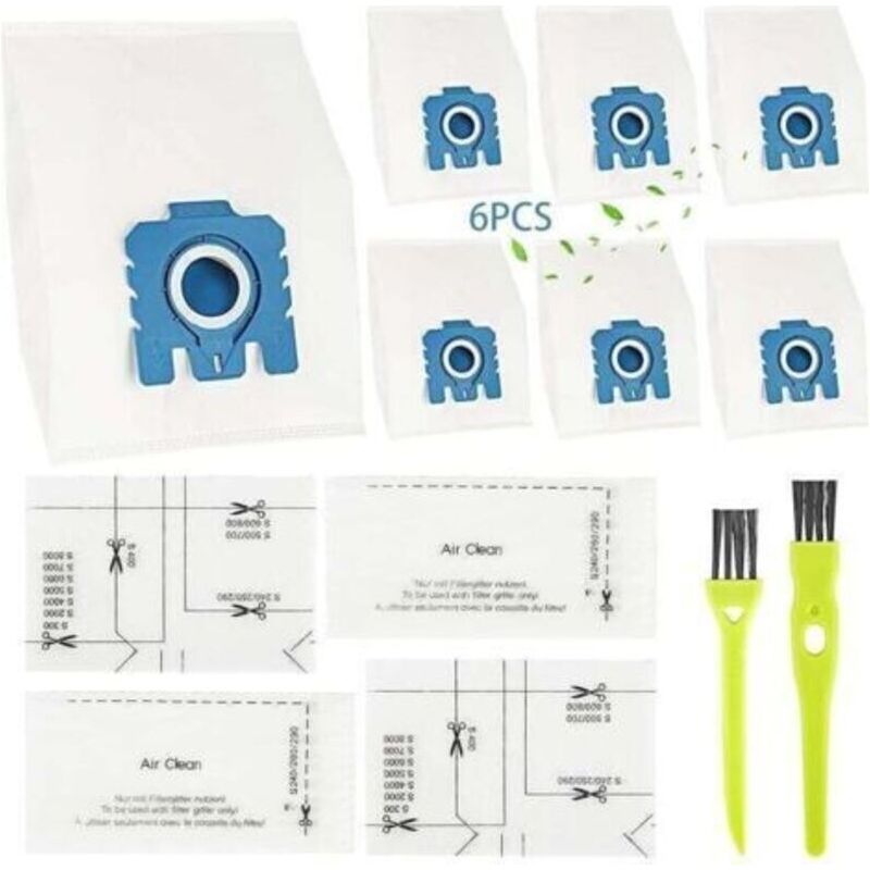 Pack Mit 6 Staubsaugerbeuteln Für Miele Hoover Bags Classic C1, Xu, Complete C2 C3, S227 S240, S270, S400, S400i, S600, S2, S5, S8 (6er Pack)