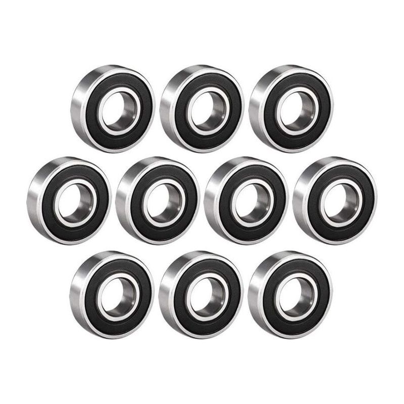 Satz Von 10 Kugellagern 6001-2rs 12x28x8 Mm - Stahl, 2rs-dichtungen, Geschmiert