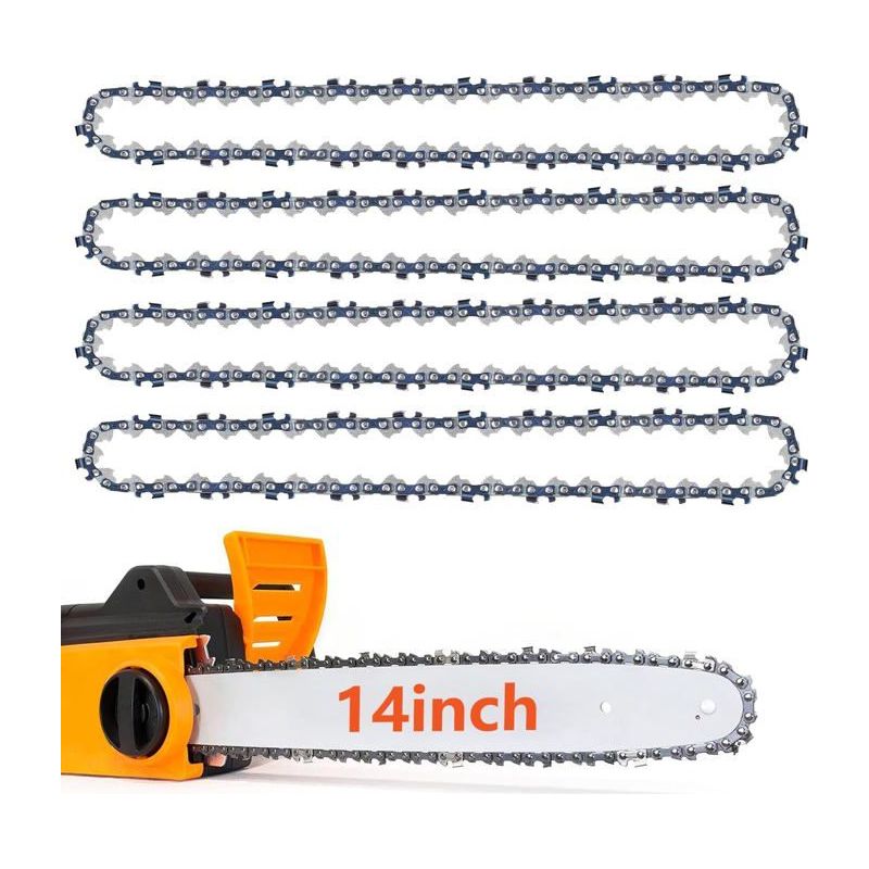 Aimoonsa 4er-pack Kettensägenketten, 14 Zoll (35 Cm), 3/8" Lp, 1,3 Mm, 52 Glieder, Rückschlagarm