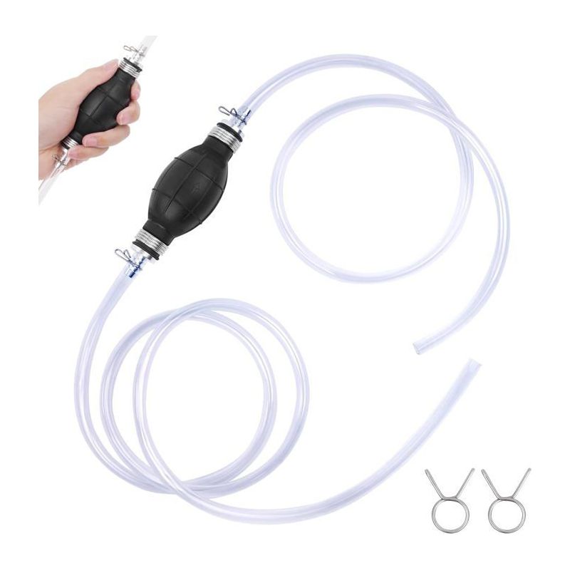 Hand-siphonpumpe - Aimoonsa - 10 Mm - Schläuche 1,2 M & 0,8 M - Gummiball - Flexibler Pvc-schlauch