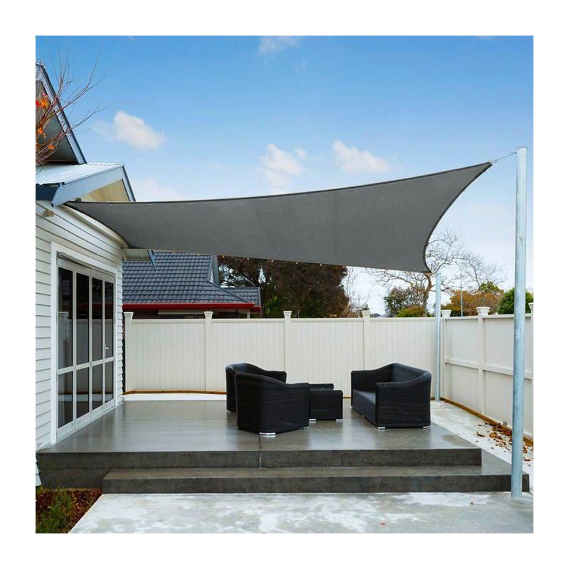 Rechteckiges Schattensegel 2 X 3 M – Wasserdichtes Polyester, Uv-schutz, Anthrazitgrau