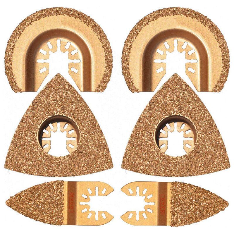 6er-set Oszillierende Diamant-hartmetall-sägeblätter – Für Beton, Weichstein Und Dichtmassen – Sauberer Und Präziser Schnitt – Kompatibel Mit Multitools