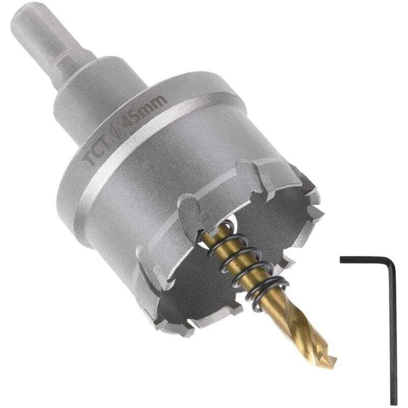 Industrielles Qualitäts-bimetall-lochsägeblatt, 45 Mm, Hartmetallbestückt (tct), Aus Edelstahl, Hochgeschwindigkeits-stahl-lochsäge Für Metall, Aluminiumlegierung, Kunststoff Und Holz
