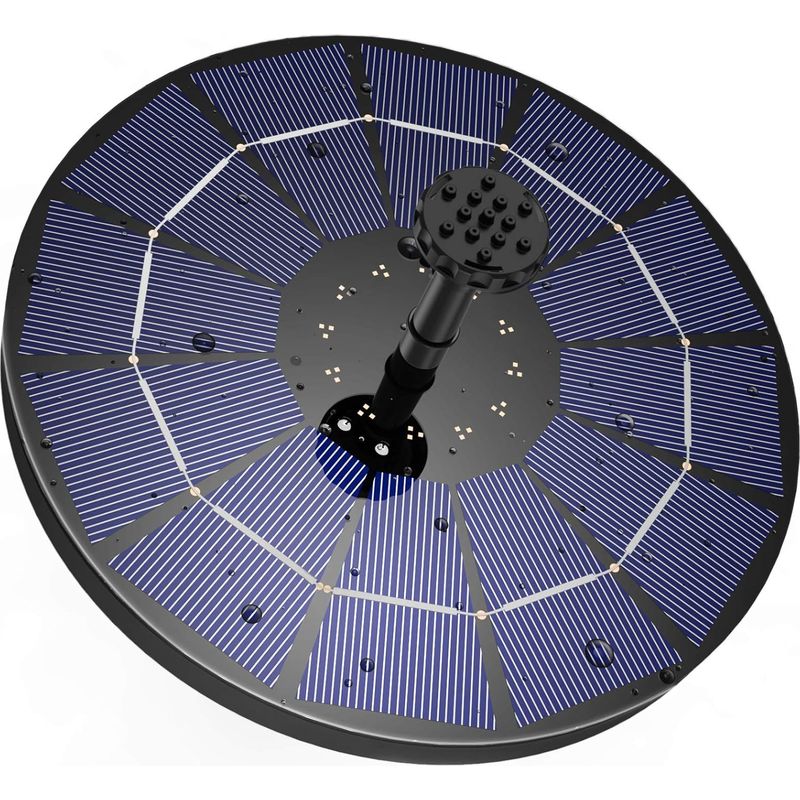 Schwimmende Solar-außenfontäne 3,5 W, Solar-teichpumpe Mit Akku Und 6 Düsen, Für Vogelbad, Aquarium, Gartenbrunnen