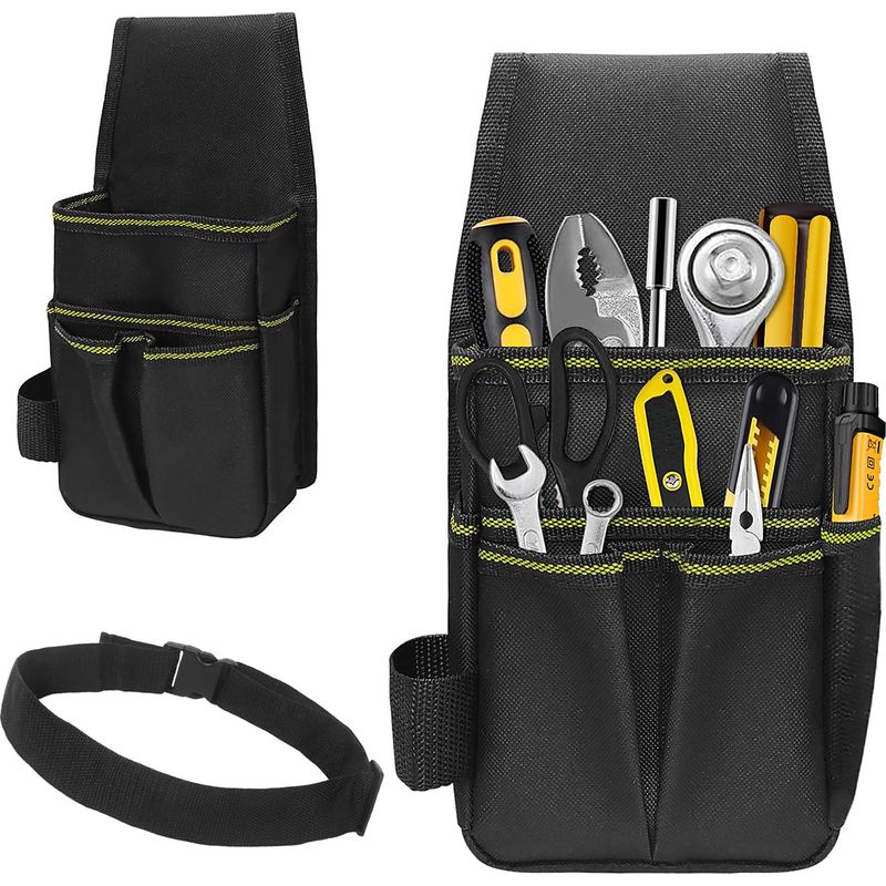 Werkzeuggürtel, Abnehmbarer Und Verstellbarer Werkzeuggurt, Werkzeugtasche Für Männer, Für Elektriker, Zimmerleute, Bauarbeiter, Schwarz-grün