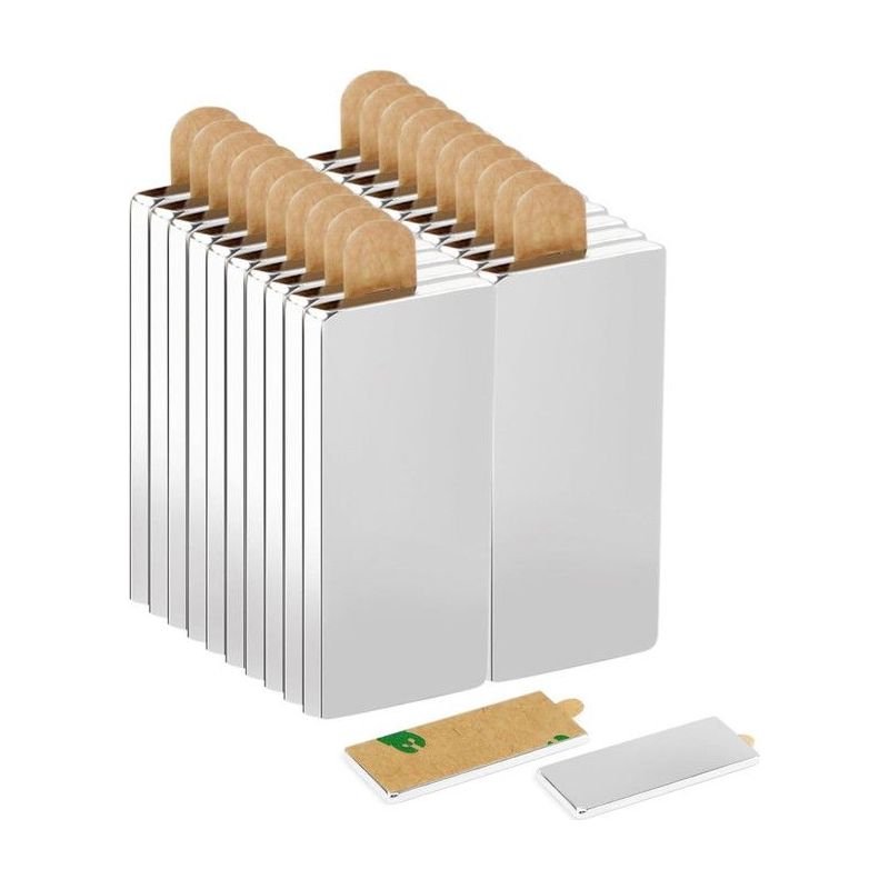 20 Stück Starke Selbstklebende Magnete 30x10x1mm, Flache Klebemagnete Paarweise, Rechteckige Neodym-magnete
