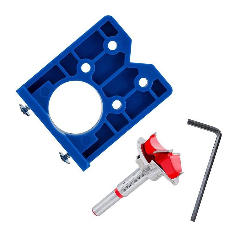 1 Stück Scharnierbohrschablone-set Mit Bohrern (35 Mm Scharnierbohrschablone + Bohrer-set)