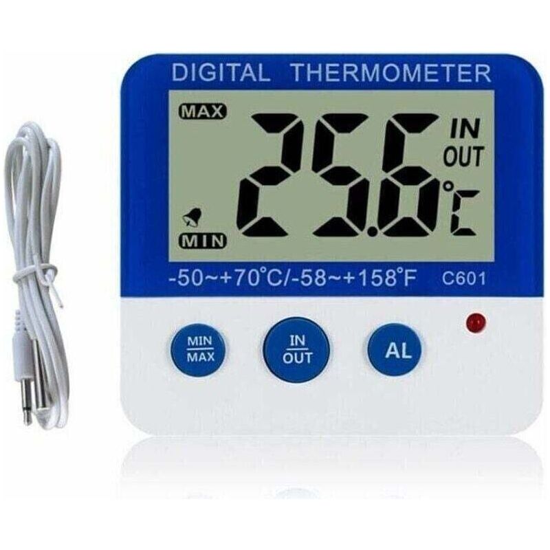 Digitales Kühlschrankthermometer Mit Alarm Und Min-/max-temperaturanzeige, Gut Ablesbares Lcd-display
