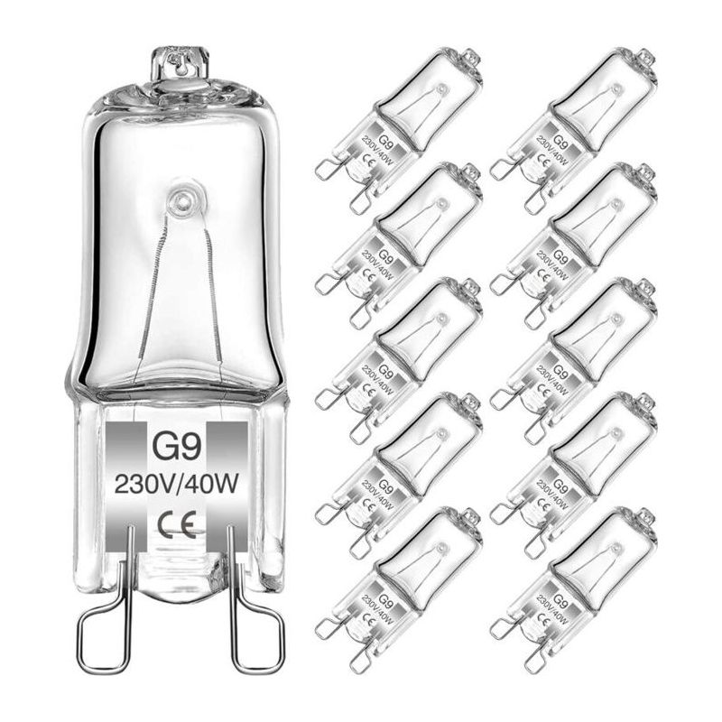 10er-pack Halogenlampen G9 40w - Warmweiß 2700k, Dimmbar, G9-sockel
