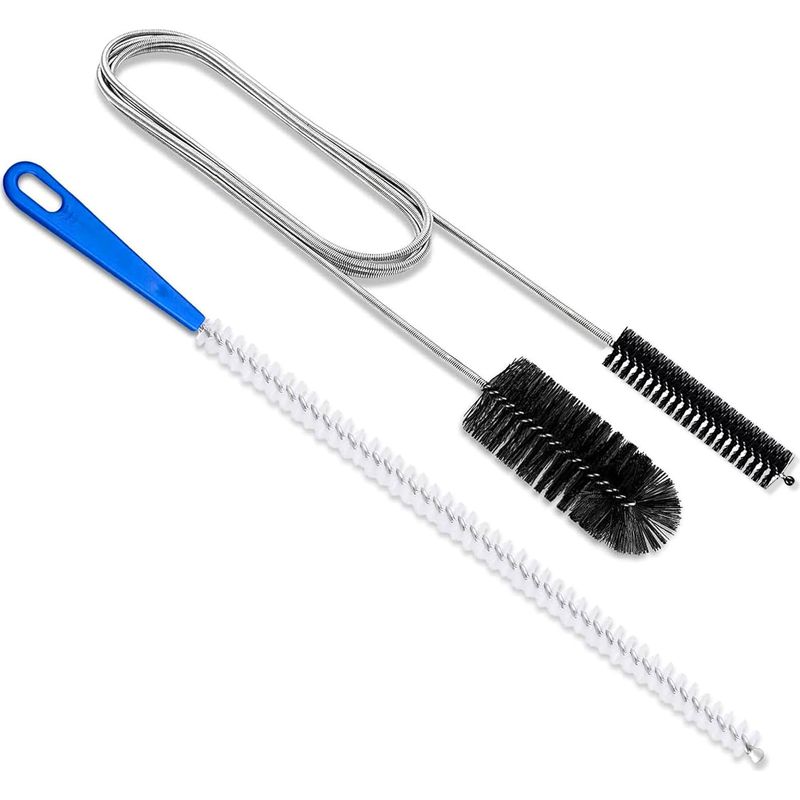 2 Stück Flexible Reinigungsbürste Mit Doppelkopf, Rohrreinigungsspirale, Werkzeug Zum Entstopfen Von Abflüssen Und Rohren, Zur Reinigung Des Inneren Von Rohren Mit Öffnungen (schwarz)