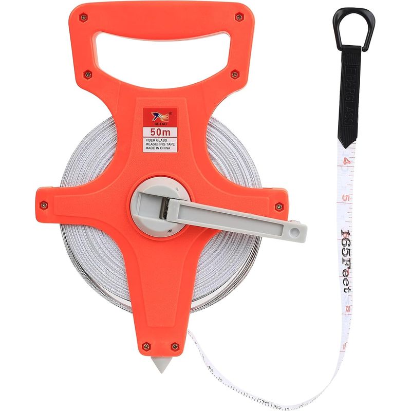50 Meter Ausziehbares Maßband Mit Ergonomischem Griff, Aus Glasfaser, Kurbel-messband, Auf Ständer.