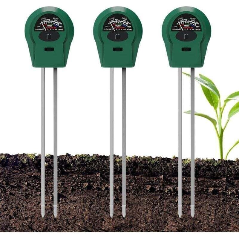 3-in-1 Bodentester, 3-in-1 Bodenfeuchtigkeitsmesser, 3-teiliger Ph-meter Für Den Boden, Bodenfeuchtemessgerät, Pflanzenfeuchtigkeitsmesser Für Zuhause, Rasen, Pflanzen Und Landwirtschaft