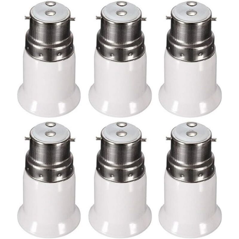 B22 Auf E27 Adapterfassung Für Led-glühbirnen, Ac 230v, Umwandlungsadapter Von B22 Auf E27, Schraubbare Bajonettfassung, 6er-pack - Rw Lampensockeladapter.