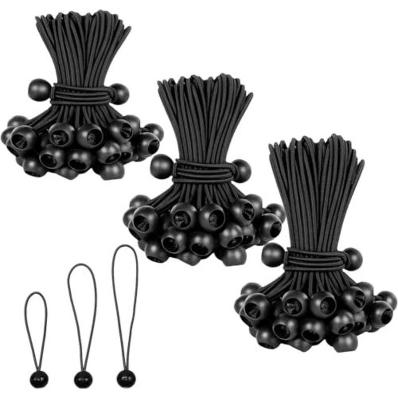 50 Elastische Spanngurte Mit Kugel, 15/20/30 Cm, Für Zelte, Mit Kugel, Planenspanner Mit Kugel, Gummispanner Mit Kugel, Kurze Elastische Spanngurte Für Planen, Tonne