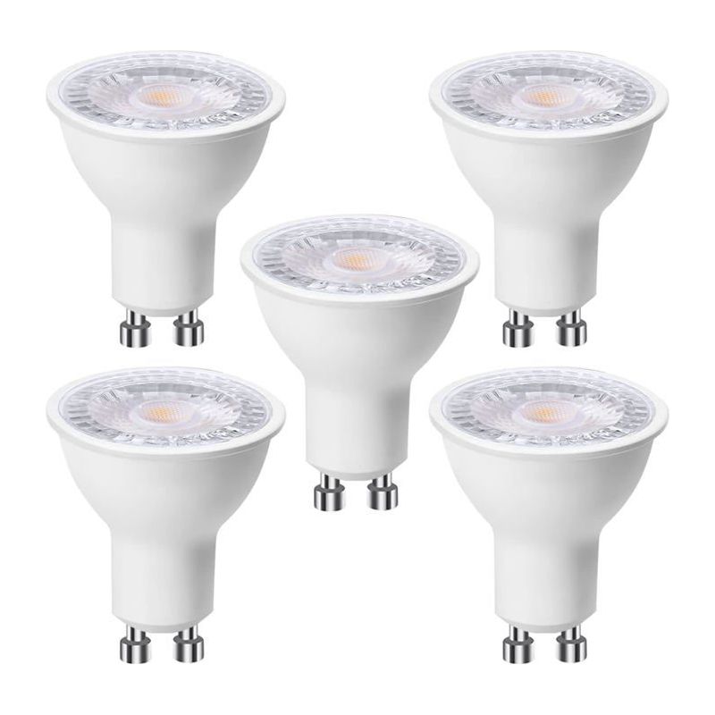 5er-pack Led-gu10-lampen 6 W, Warmweiß 3000k 500 Lumen, Einbaustrahler Flimmerfrei, Dimmbar [energieeffizienzklasse F]