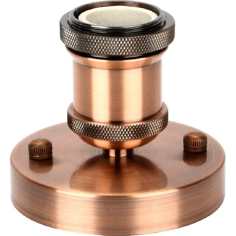 Edison Lampenfassung E27 Vintage Adapter Lichtsockel Retro Kabellose Keramik-innenleuchte, 1er Pack, Antik Messing Rot