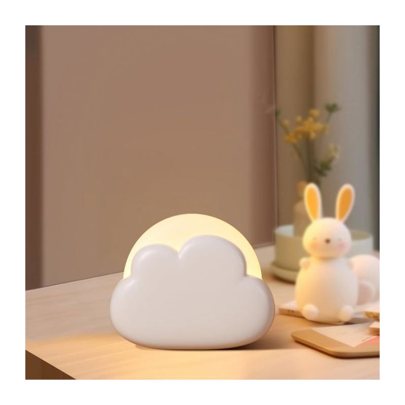 Tragbares Nachtlicht Im Wolkendesign, Wiederaufladbar. 4 Einstellbare Helligkeitsstufen, Sanftes Weiß. Für Stillen Und Babyzimmer.