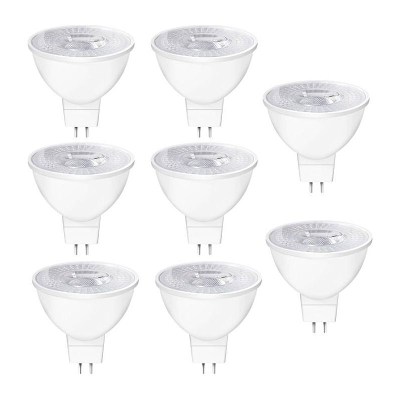 Led-gu5.3-mr16-lampen, 12 V, 5 W Entspricht 50 W Herkömmlicher Lampe, Warmweiß 2700 K, 550 Lm, 38° Abstrahlwinkel, 8er-pack
