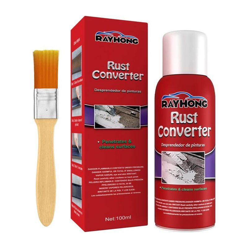Entroster-spray Für Fahrzeugrahmen Mit Bürste, Rostentferner Für Reinigung Und Wartung, 100 Ml