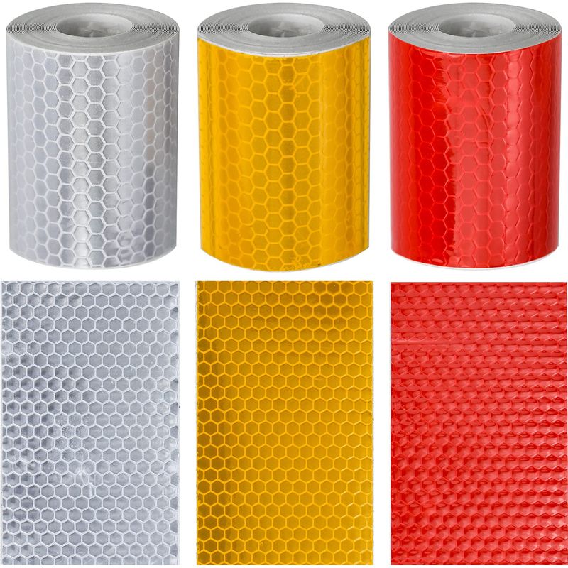 3 Rollen Reflektierendes Klebeband 3m X 50 Mm Selbstklebende Reflektierende Streifen Fahrradreflektor