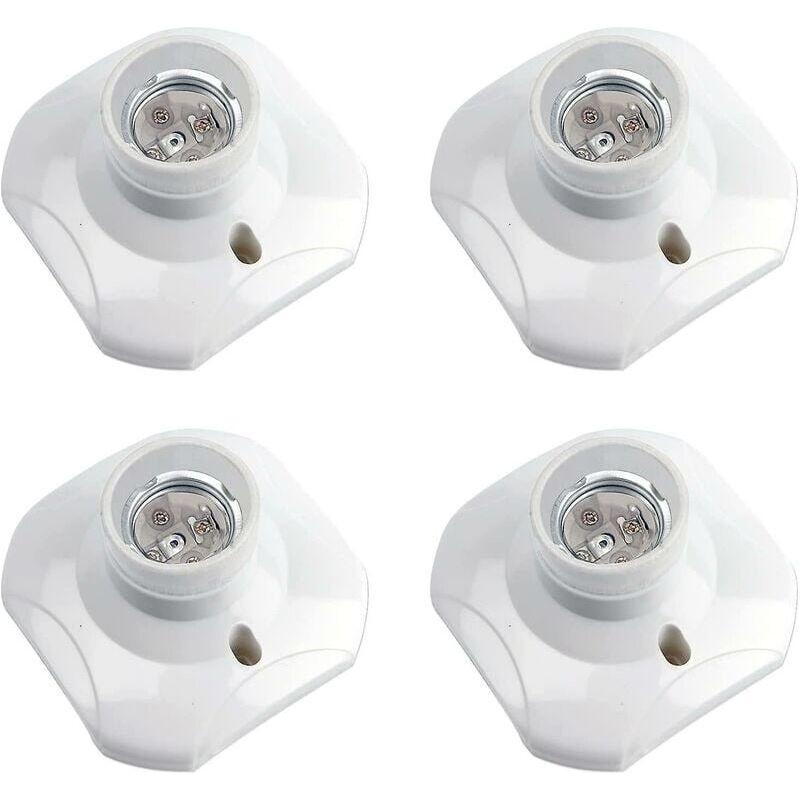 E27 Deckenfassung Zum Schrauben, E27 Garage, Ac 220-240v, Fassungshalter Für Led-glühbirne, Weiße Kunststoff-e27-lampenfassung Für Wandlampe, 4er-pack