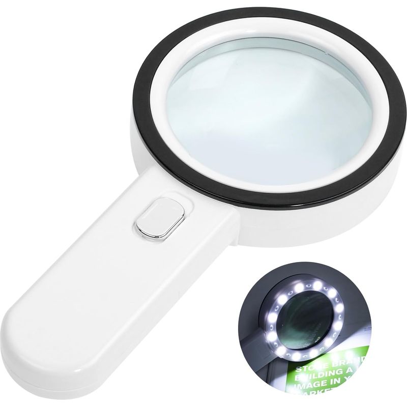 Beleuchtete Leselupe, Handvergrößerungsglas, Beleuchtete Lupe, 30x Lupe