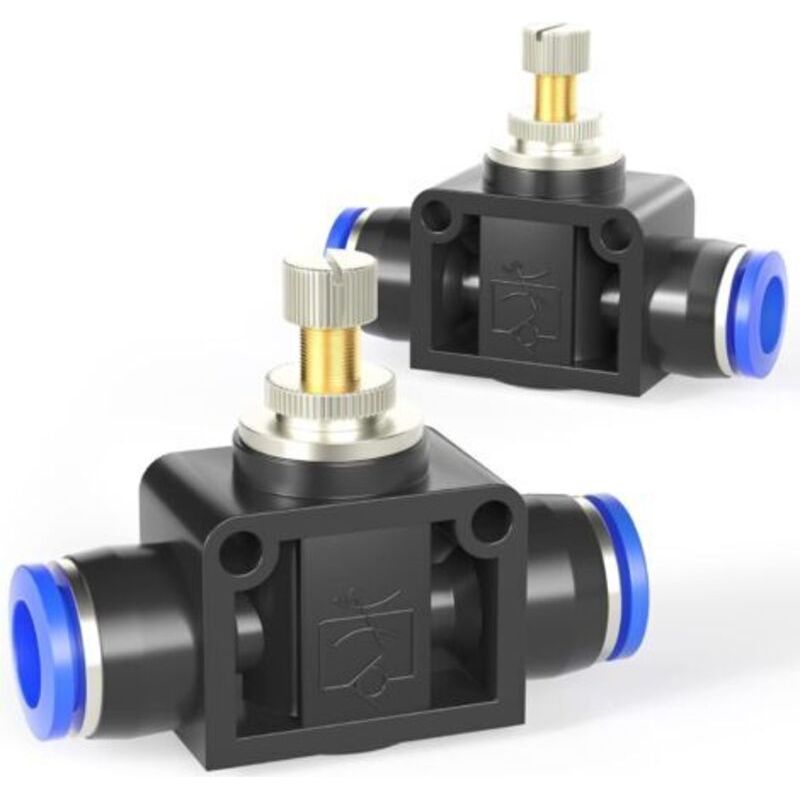 Pneumatische Durchflussregelventil Mit Steckanschluss, Inline-geschwindigkeitsregler, Gerader Anschluss – Rohr Mit 10 Mm Außendurchmesser X Rohr Mit 10 Mm Außendurchmesser