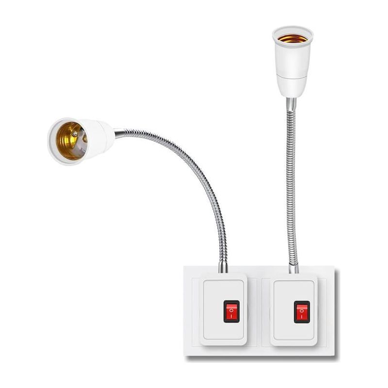 2 Stück E27 Led-lichtadapter, Lampenfassung-konverter Mit Schalter, E27-fassung