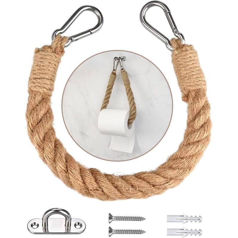 Handtuchhalter Aus Hanfseil, Toilettenpapierhalter Aus Seil, Retro-stil, Vintage-toilettenpapierrollenhalter Mit Schrauben, Retro-accessoires, Dekoration Für Badezimmer Und Küche