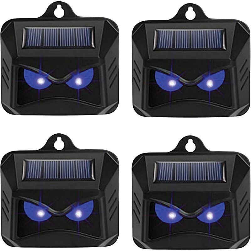 Solar-wildtier-abwehr – 4 Einheiten Mit Blauer Led-licht – Wirksamer Schutz Vor Waschbären, Rehen, Füchsen Und Wildschweinen