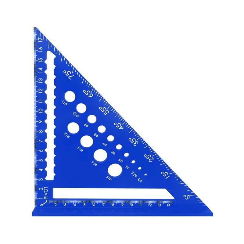 Tischlerwinkel 18 Cm (7") Aus Blauer Aluminiumlegierung - Hochpräzises Dreieckslineal