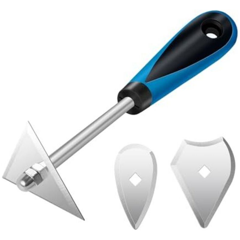 3-in-1 Edelstahl-hakenkratzer-set, Handwerkzeuge Zum Entfernen Von Farbe, 21 Cm Lang Mit Dreieckigen, Kombinierten Und Herzförmigen Klingen Für Die