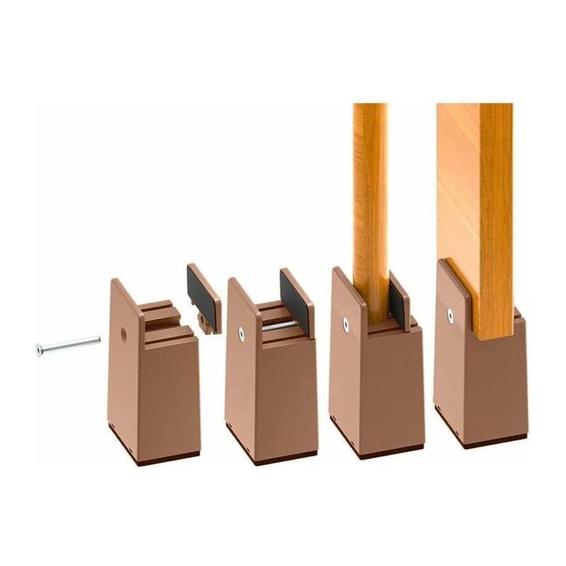 Verstellbare Bettpfostenerhöhung, 4 Zoll, Robuste Möbelerhöhungen, 10 Cm, Für Bettbeine Mit Einer Dicke Von 0 Bis 1,5 Zoll