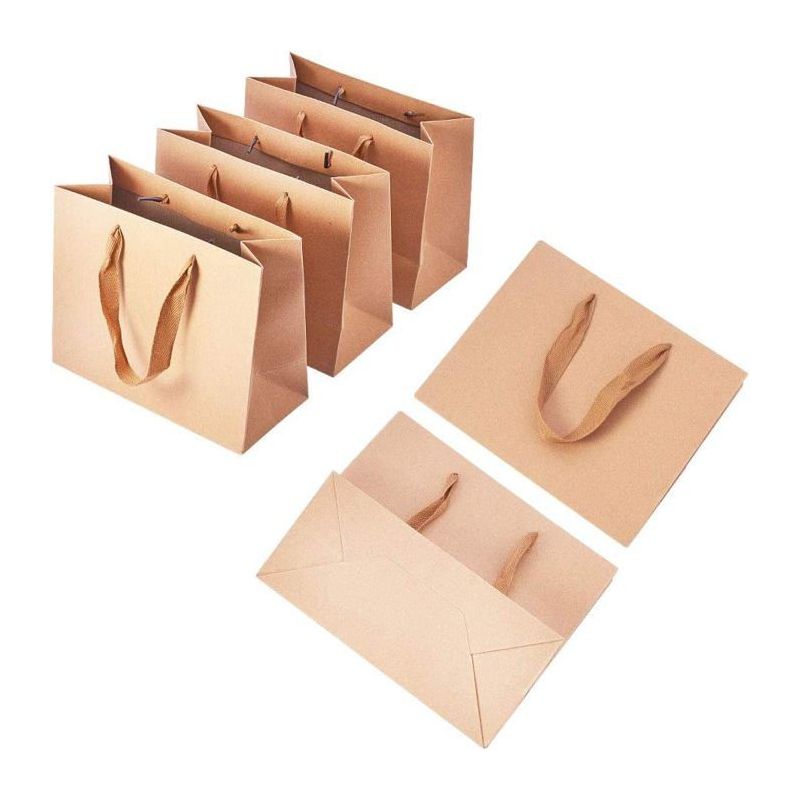10 Geschenktüten Aus Kraftpapier, Große Braune Papiertüten, Einfarbige Geschenktüten Mit Henkel Für Muttertag, Hochzeit