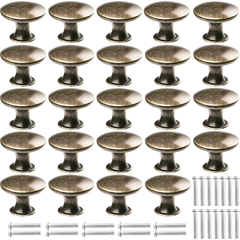 2er-pack Schranktürknöpfe Aus Bronze Mit Schrauben, Runde Pilzförmige Griffe Für Schränke, Vintage-zuggriffe
