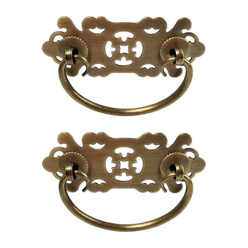 2er-set Antike Messing-schubladengriffe Im Vintage-stil Für Bücherregal, Schrank, Schublade – Aus Reinem Kupfer