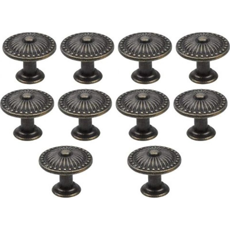 10er Set Vintage-bronze-schubladengriffe, 25 Mm Möbelfknopf, Runde Schubladenknöpfe, Messing-türgriffe, Möbelgriffe Für Schrank, Küche, Kinderzimmer