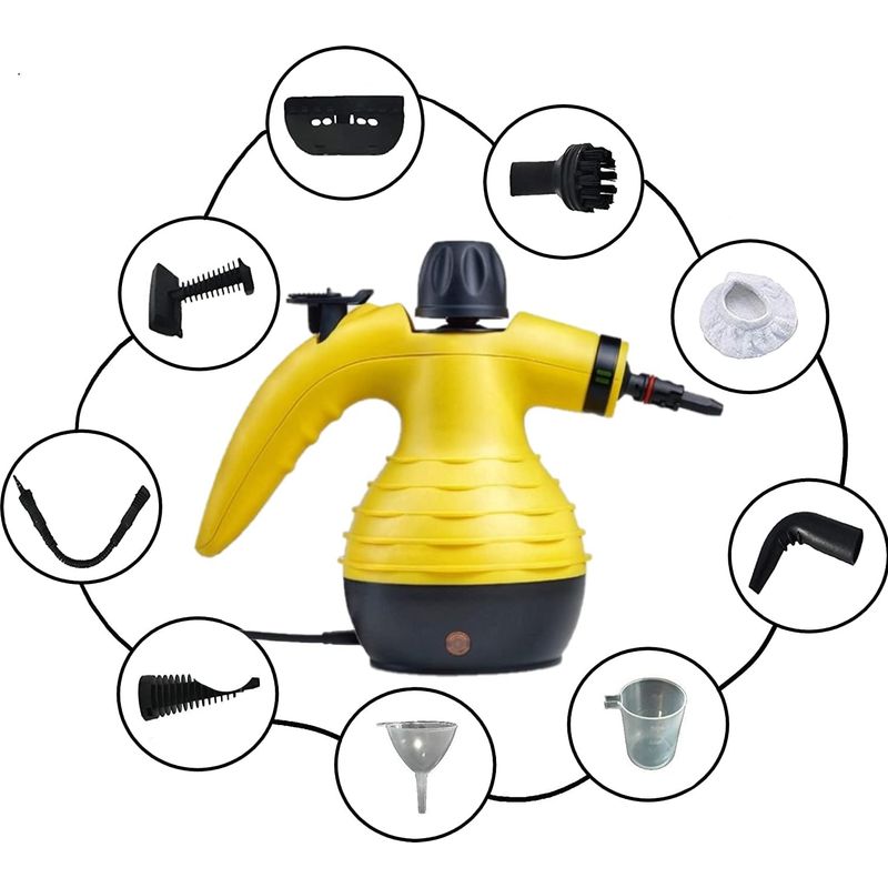 Dampfreiniger Für Teppiche, Stoffe, Glas, Matratzen, Wände, Böden Und Autos – Tragbares Multifunktionsgerät Mit 9 Zubehörteilen