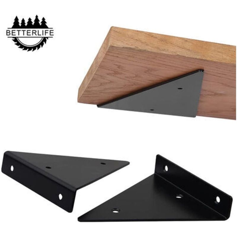 Dreieckige Metall-schweberegal-halterung, Betterlife Verdeckte Wandregal-winkel Für Schlafzimmer, Wohnzimmer, Badezimmer Und Diy-dekoration, 2 Stück (8x10 Cm)