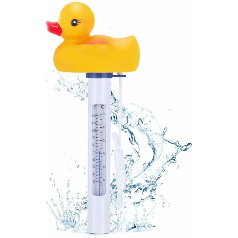 Schwimmendes Poolthermometer, Schwimmthermometer Mit Schnur, Enten-stil Wasserthermometer Für Außen- Und Innenpools, Whirlpools, Spas