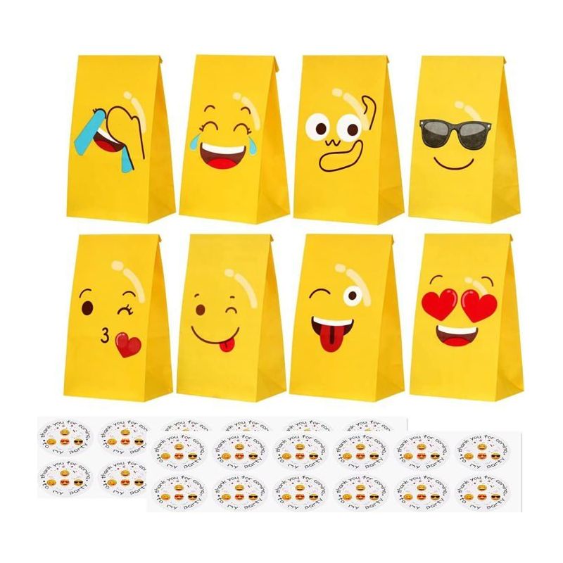 Geschenktüte 24 Stück Kleine Geschenktüten Mit 24 Aufklebern 70gsm Papiertüten Für Kinder Geburtstag Hochzeit Abschluss