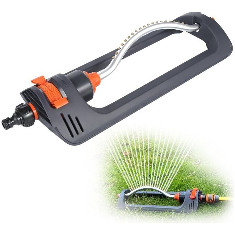 Sprinkler Bewässerung, Oszillierender Rasensprenger Für Die Bewässerung Bis Zu 250 M², Gartensprenger Mit 19 Löchern, Einstellbare Breite Und Bewässerungsrichtung