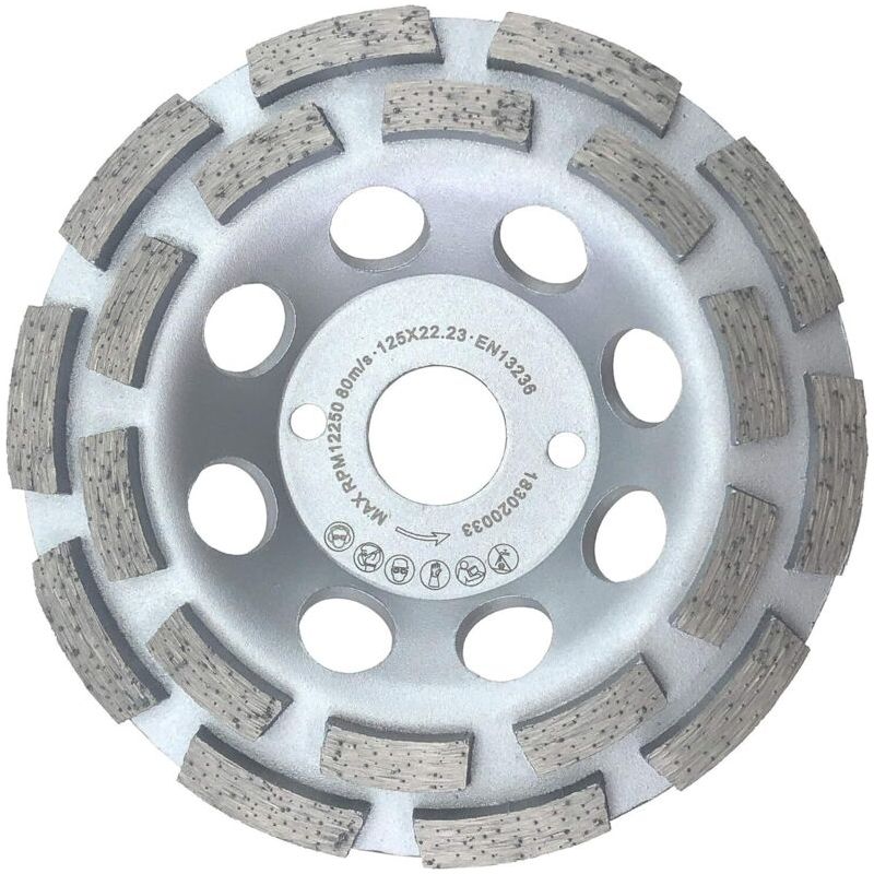 Universelle Diamantbohrkrone 125 Mm Für Beton Und Stein - Doppelreihe, Aufnahme 22,2 Mm