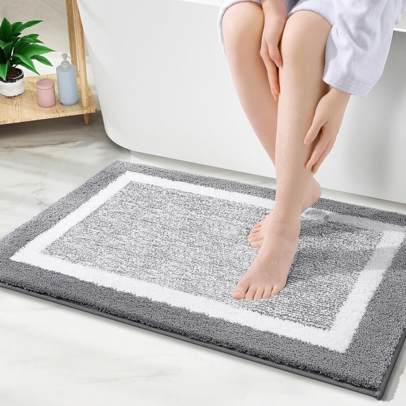 Rutschfester Mikrofaser-badteppich Für Das Badezimmer, Extra Weich, Saugfähig, Maschinenwaschbar, Schnelltrocknend, 40 X 60 Cm