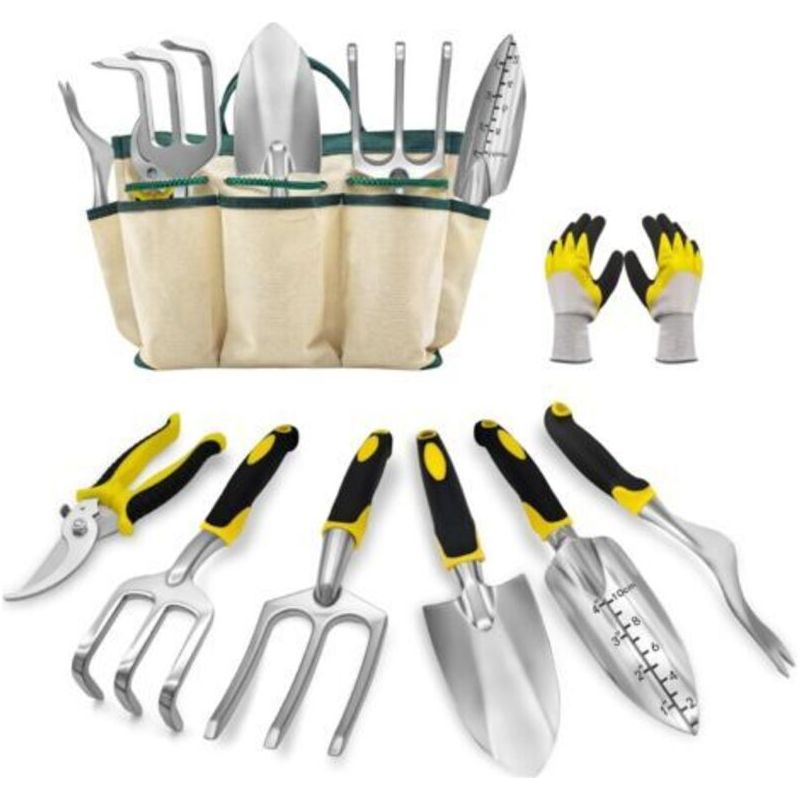 8-teiliges Gartenwerkzeug-set, Inklusive Aufbewahrungstasche, Gartenhandschuhe, Gartenschere, Schaufel, Rechen Und Alles Notwendige Für Die Gartenpflege.