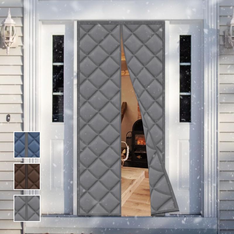 Magnetischer Thermovorhang Für Tür 80 X 200 Cm – Klebende Installation Ohne Bohren – Optimale Abdichtung – Schalldämmend Und Isolierend