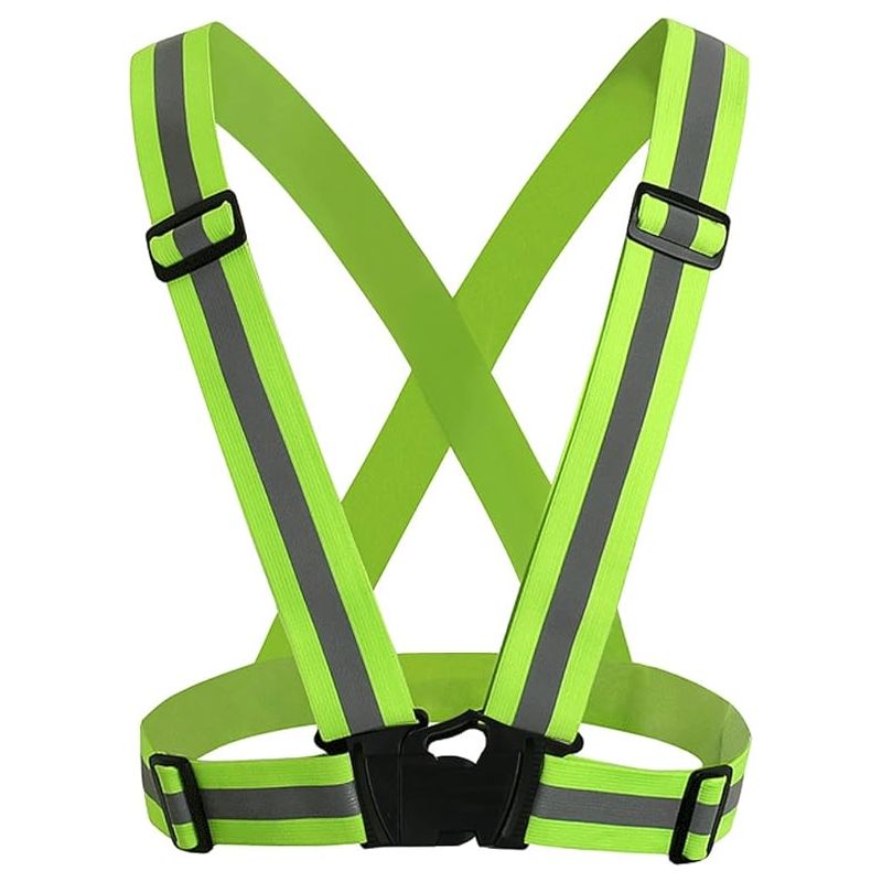 Reflektierender Sicherheitsgurt Mit Hoher Sichtbarkeit, Verstellbar – Unisex-weste In Neongrün